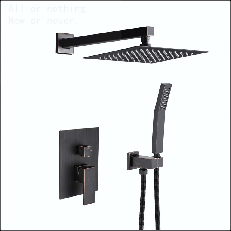 10-Inch Wall Mounted Rain Shower System with Handheld, Oil Rubbed Bronze