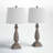 Masonboro 26.5 in. Antique Brown Vintage Dimmable Resin For Bedroom/Living Room Bedside Desk Nightstand Table Lamps With Linen Empire Shade And USB Port-1752872542