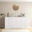 Buffet 57 po blanc moderne - solution de rangement prête pour le café