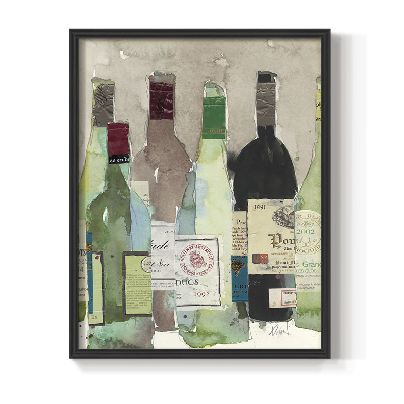 Reproduction encadrée rouge ou blanche II - bois massif, H 30 po x l 24 po, Noir, noir, noir, noir