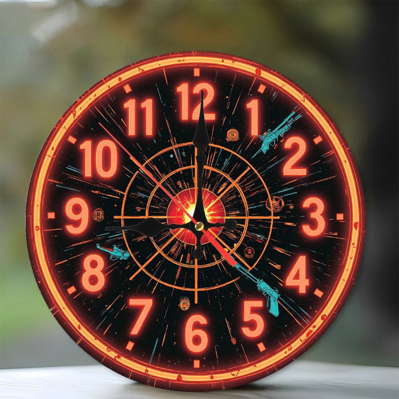 Horloge murale 10 po MDF avec mouvement à quartz silencieux et crochet