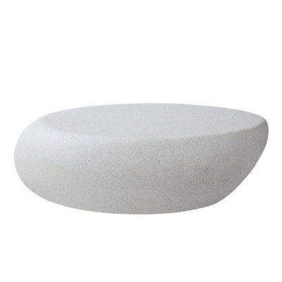 Table basse 43,31 pouces irrégulière en fibre de verre sans assemblage requis pour le salon