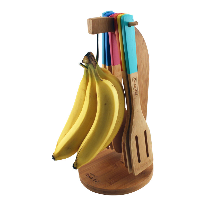 Ensemble de porte-ustensiles et banane en bambou 7 pièces BergHOFF CooknCo