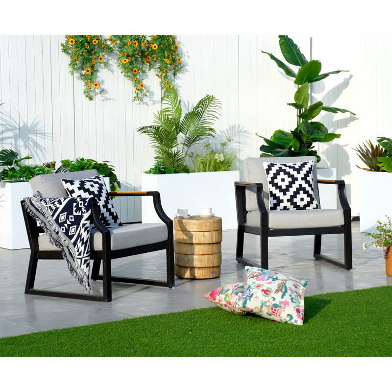 Nyjae 2 - Person Patio Conversation Set with Cushions