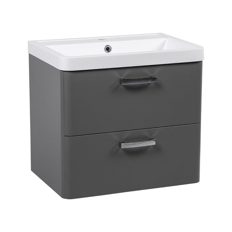 Meuble-lavabo mural avec lavabo Jakkele-W_Modern, Gris mat