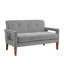 Modern Living Room Causeuse Grey Chenille Upholstery Pocket Coils-1187555038