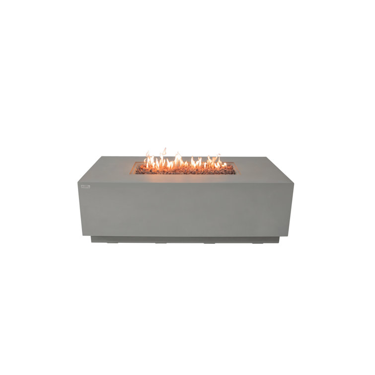 Sedona 66" L x 32 W x 22" H Concrete Fire Pit Table with Pull-Out Propane Tank Drawer by AMS Fireplace
