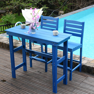 Tabourets de bar bleu marine pour jardin et extérieur, 2 places, design américain, imperméables, faciles d'entretien, bleus, résistants aux intempéries, séchage rapide.
