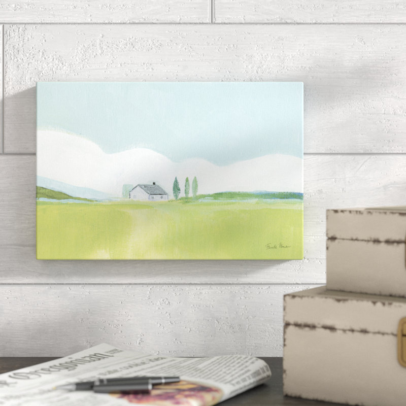 «Fresh and Green» par Farida Zaman - Peinture sur toile, H 8 po x l 12 po
