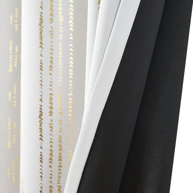 Rideau occultant Ayani, L 52 po x L 96 po, Blanc / doré