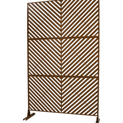Metal Privacy Fence Panels 76" H48" W - Brown, For Outdoor & Indoor Deck, Patio, Balcony, Lawn, Garden Screen Ps113 76"48" Metal, Brown Freestanding
