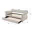 Lit de jour en lin Adkins avec lit gigogne (simple)-338775954