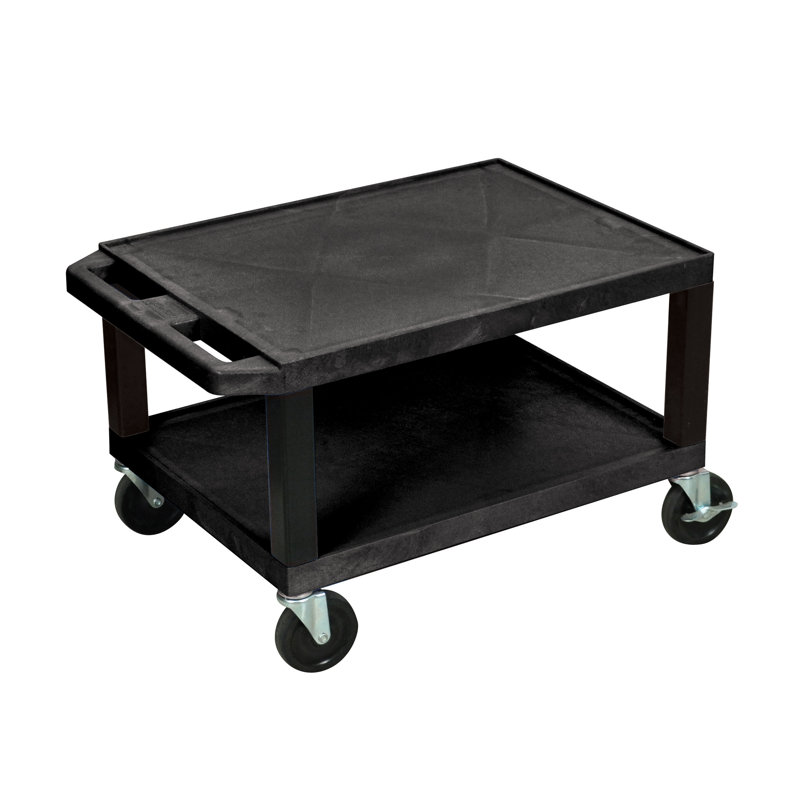 Tuffy 16'' H AV Cart with Wheels, Black, Black