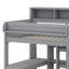 Lit mezzanine simple en bois Heribert avec plusieurs tablettes de rangement et garde-robe-1801687084