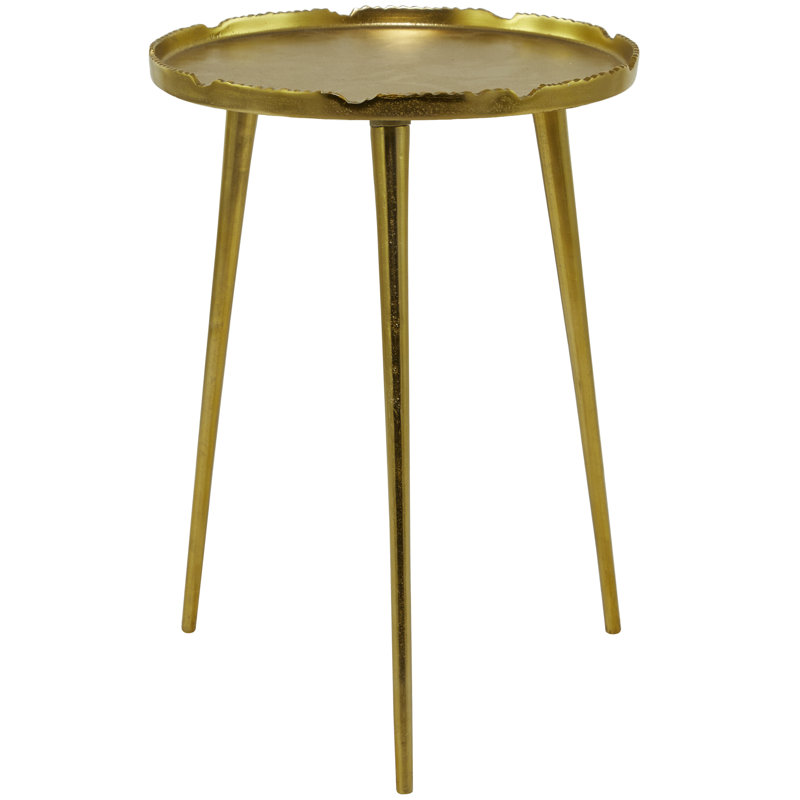 Ilay Aluminum Metal Side End Accent Table with Tray Top, Gold