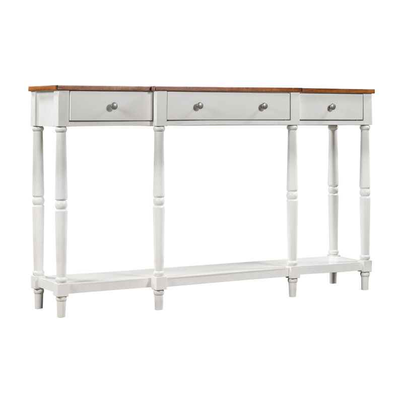Console Alexis, H 34,06 po x l 61 po x P 13 po, Blanc