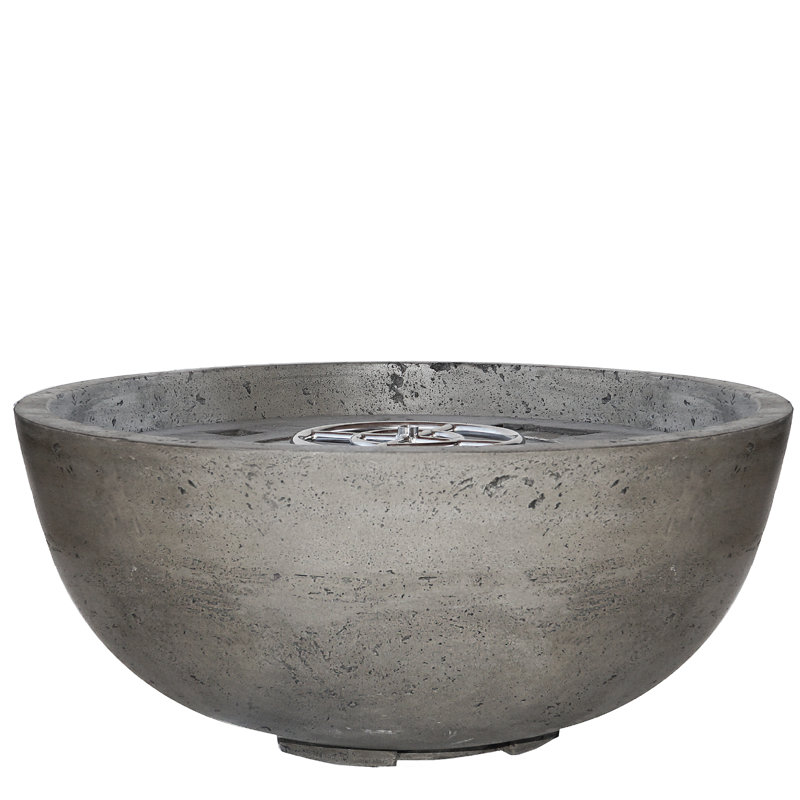 Round Concrete Smokeless Fire Pit, Liquid Propane, 18" H x 39" W x 39" D