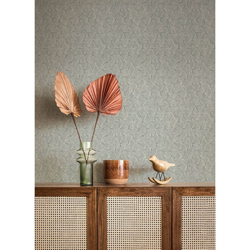 Geometric Metallic Wallpaper Roll, Slate