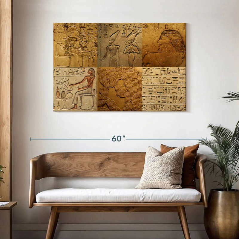 Collage de hiéroglyphes égyptiens Keiri, H 30 po x l 45 po