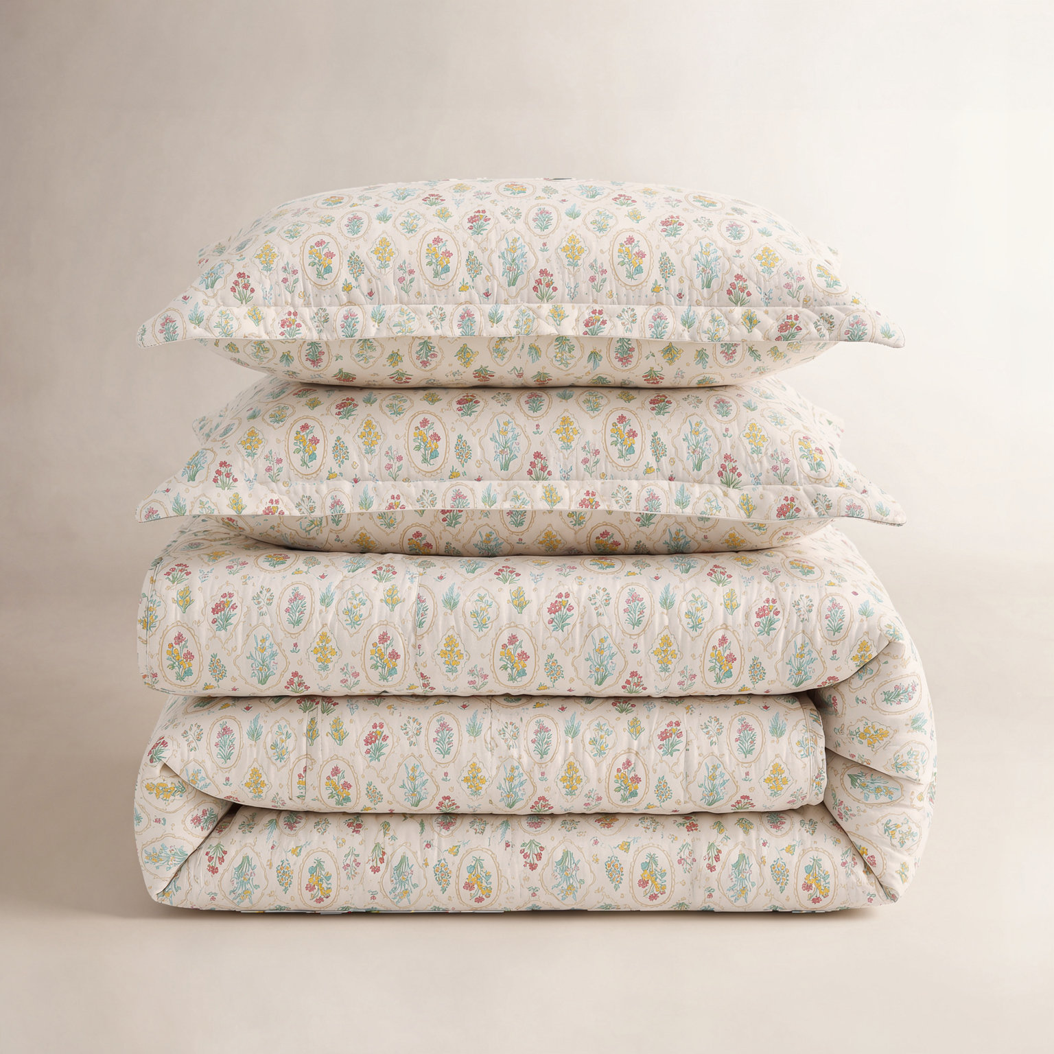 Cotton Quilt Set, Full/Queen Quilt + 2 Standard Shams