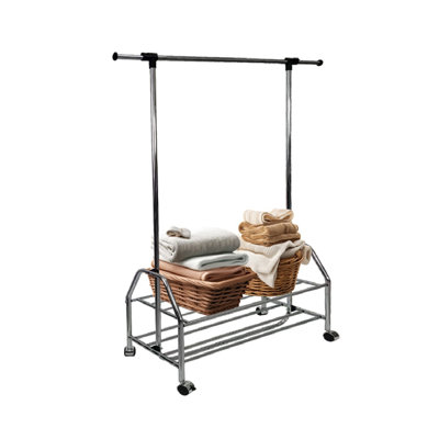 Barre à vêtements extensible en métal chromé