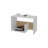 Vega Side Table In Melamine With Open Storage, White And Light Oak-1658658896