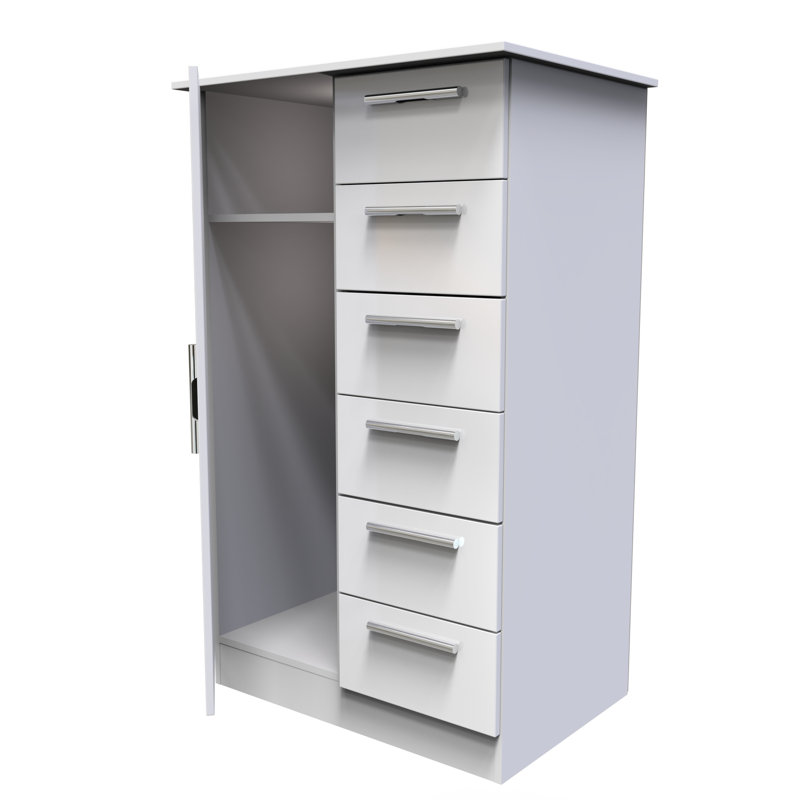 Bhaga Manufactured Wood Wardrobe, White Matt
