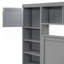 Lit double en bois avec armoire tout-en-un, tablette et prises, lit gigogne simple, gris-1432320321