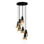 Thacher 7 - Light Black/Gold Cluster Pendant