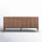 Kraig 71" Sideboard In White Ceramic Glass And Walnut