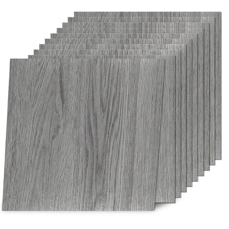 30.48 cm x 30.48 cm Vinyl Floor Tiles, 50 Per Pack, Grey Ash
