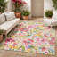 Tapis d'intérieur / extérieur à motif floral beige / rose / vert Runa-358419817
