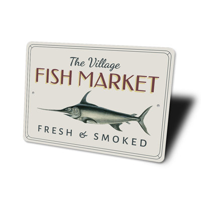 Enseigne de marché de poisson Village