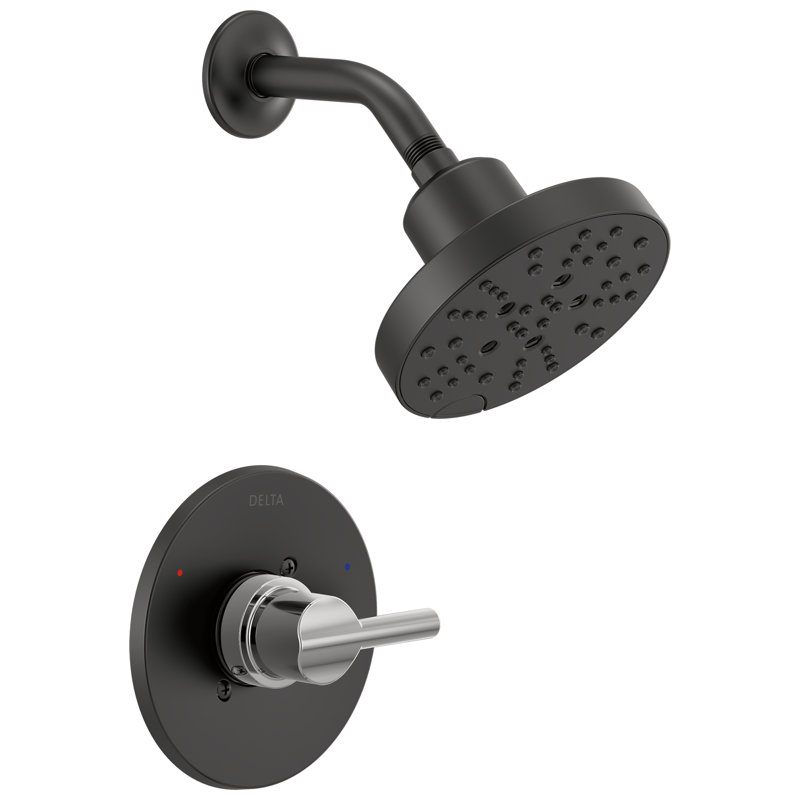 Nicoli Single-Function Shower Faucet Set, Shower Trim Kit with H2Okinetic Shower Head and Valve, Champagne Bronze