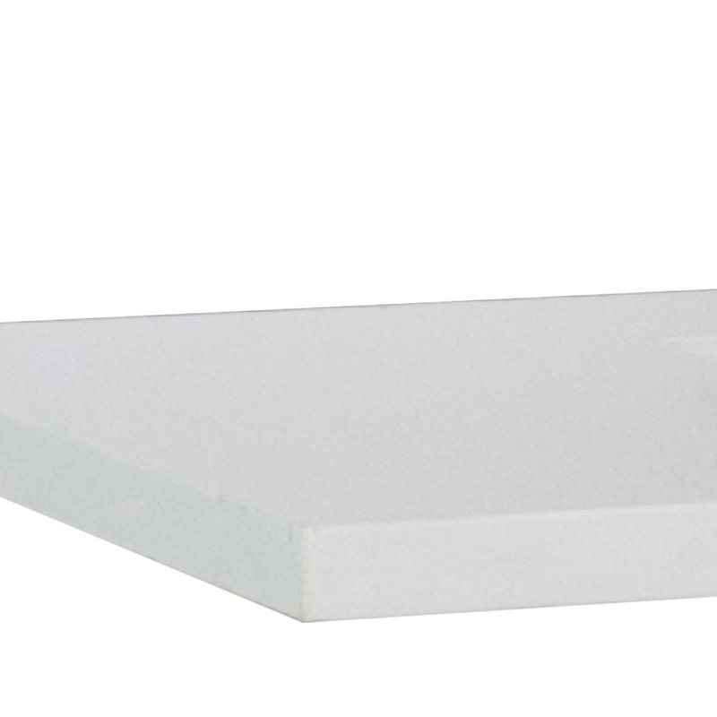 Plateau de meuble-lavabo simple 37 po avec lavabo, Quartz blanc, Droite