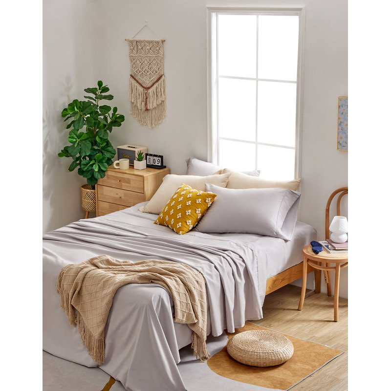Sheet Set, Queen Sheet Set + 1 Fitted Sheet + 2 Pillowcases, Gray