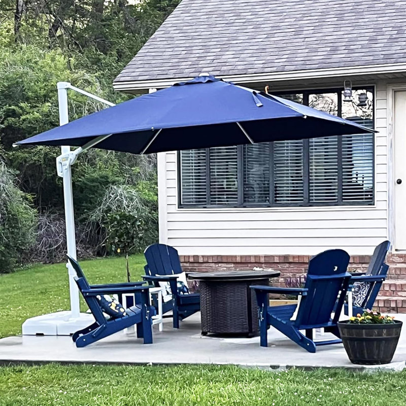 Parasol carré en porte-à-faux décalé et carré 108 po Robinetta, Bleu marine