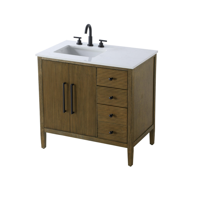 Meuble-lavabo simple 36 po, Noisette chêne