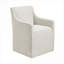 Fauteuil de salle à manger compact avec cadre en bois massif et revêtement en tissu beige pour petits espaces de salle à manger-1207882803
