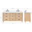 ARIEL Monroe 72 Double Sink Bathroom Vanity with Carrara Quartz Top-1236486688-1267535058-1267535068