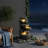 Modern 4-Tier Stacked Rock Cascading Outdoor Water Fountain with Warm Integrated LED Lights, Weather-Resistant Resin Faux Stone Waterfall Feature with Pump for Garden, Patio, and Yard-731226668