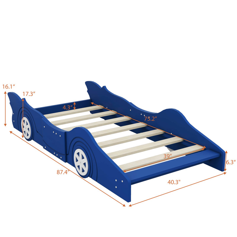 Lit plateforme Alahia, Bleu