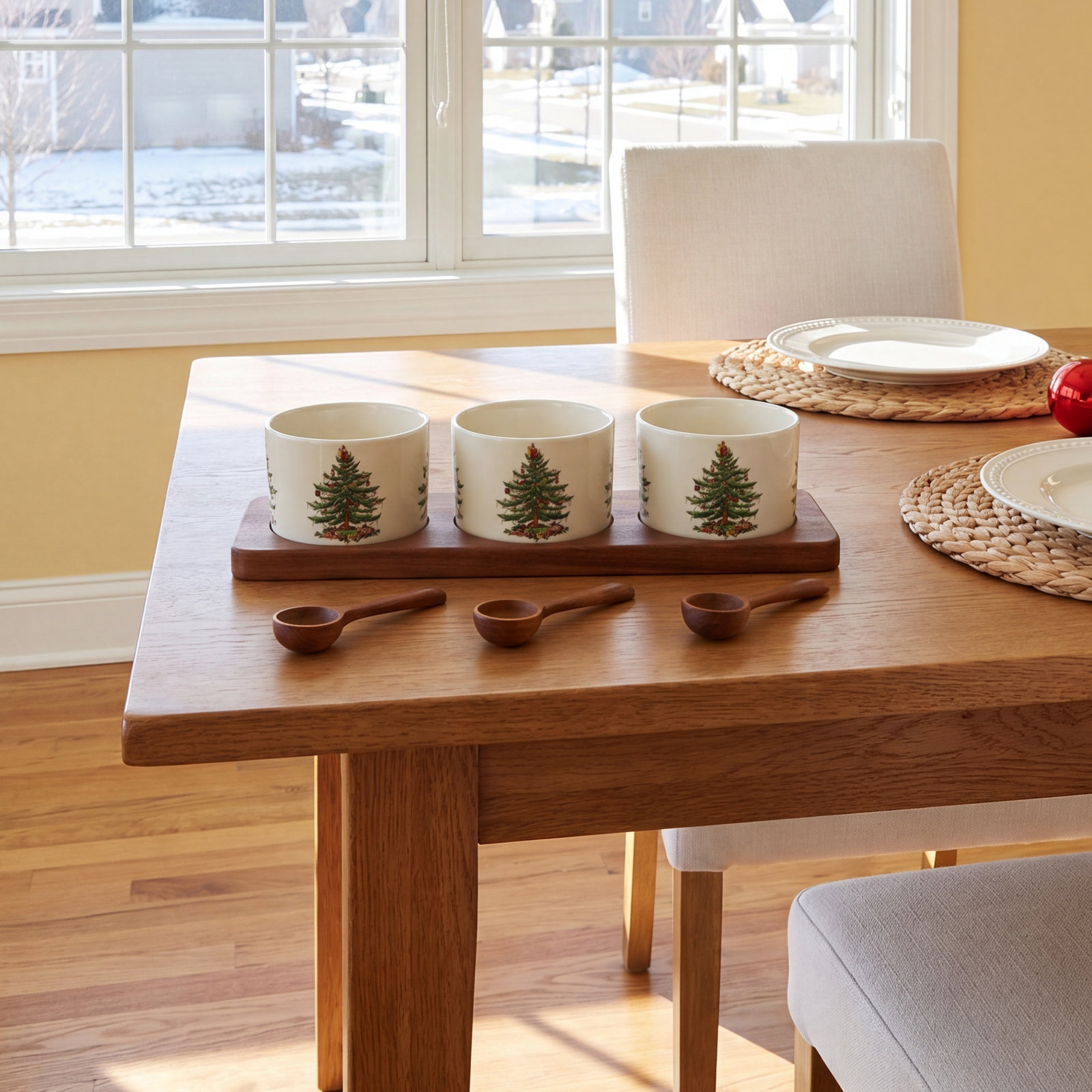 Christmas Tree Polka Dot Condiment Server