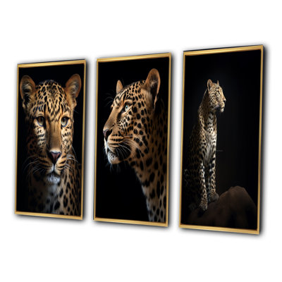 "Superbe portrait de léopard" - 3 pièces