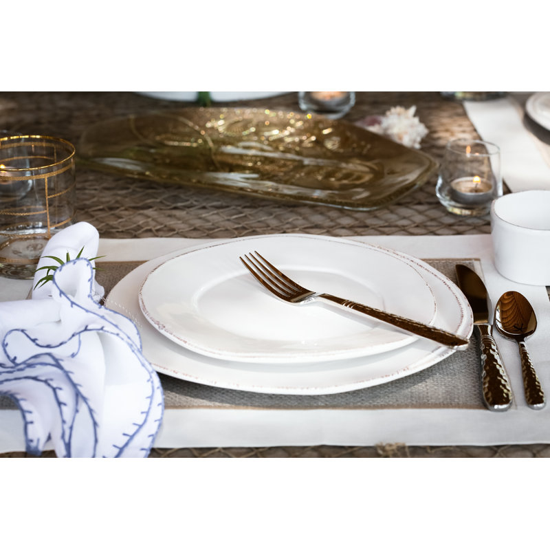 Lastra Handmade Stoneware Appetizer Plate, White