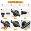 3M Wall Mounted Handrail Safety Hand Rail Non-Slip Steel Pipehandrail Indoor Outdoor Industrial Pipe Towel Rail Wrought Iron Wall Balustrade Handrail Banister Stair Railing