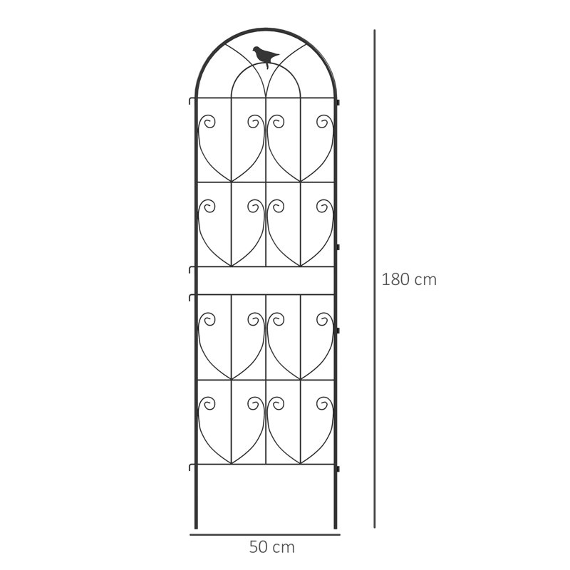 180cm H x 50cm W Metal Arched