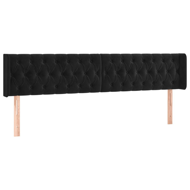Led Headboard Black 183X16X78/88 Cm Velvet