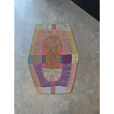 Multi-Colored Hexagonal Geometric Patterned Modern Decorative Rug