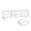 Commode meuble télé 63 "avec 2 armoires de rangement et 4 tiroirs, meuble télé avec compartiments, console télé pour salon, chambre à coucher-696036464